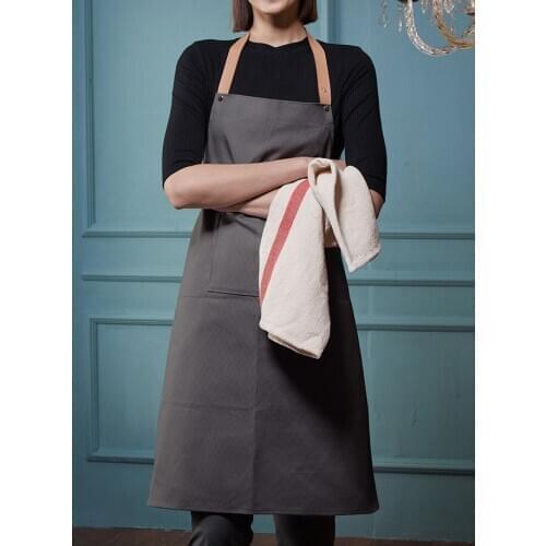 Household Kitchen Antifouling Oil-Proof Pinafore Custom Logo Coffee Shop Work Clothes Men And Women Bib Apron