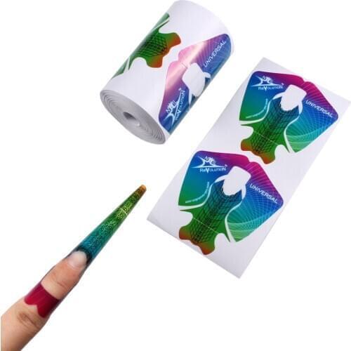 Nail Forms Rainbow Extension Acrylic Builder Form Guide For Nail Extension Stencil Manicure Tools