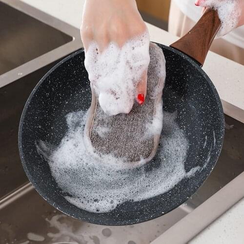 2PCS Cleaning Microfiber Sponge for Dishwashing Kitchen Bathroom Rust Removing Clean Cloth Eraser Eco-friendly Magic Sponge Diy