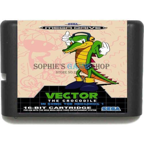 Vector (in Sonic 1) Game Game Cartridge Newest 16 bit Game Card For Sega Mega Drive / Genesis System