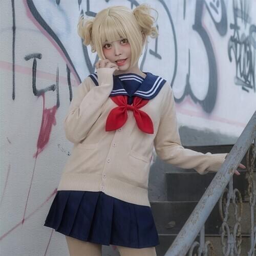 Cosplay My Hero Academia Anime Boku no Hero Academia Himiko Toga Costume JK Uniform Women Sailor Suits with Sweaters C62C49