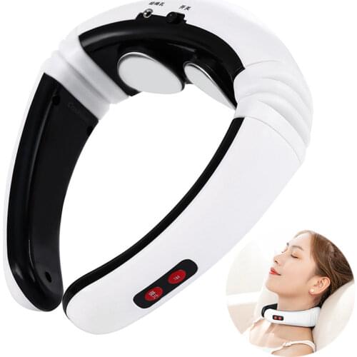 Electric Pulse Back and Neck Massager Far Infrared Heating Pain Relief Health Care Relaxation Tool Intelligent Cervical Massager