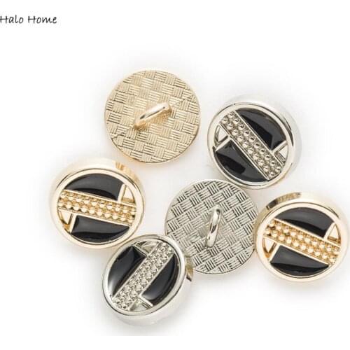 5pcs Round Shape Simple Shank Metal Button Sewing Scrapbooking Apparel Supplies Shirt Gift Craft Accessories Decor Enamel 11mm