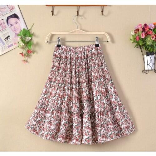 Women Summer Elegant Floral Printed Mini Chiffon Skirts Fashion Ladies Spring Streetwear Girls High Waist Casual Skirt DS235