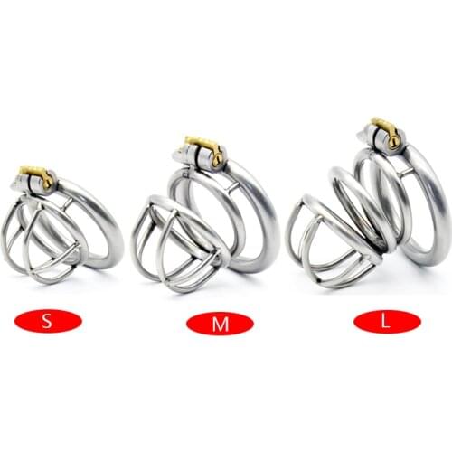 Male 304 Stainless Steel Cock Cage Penis Belt Magic Lock Adult Game Metal Chastity Device Sex Toys BDSM A231