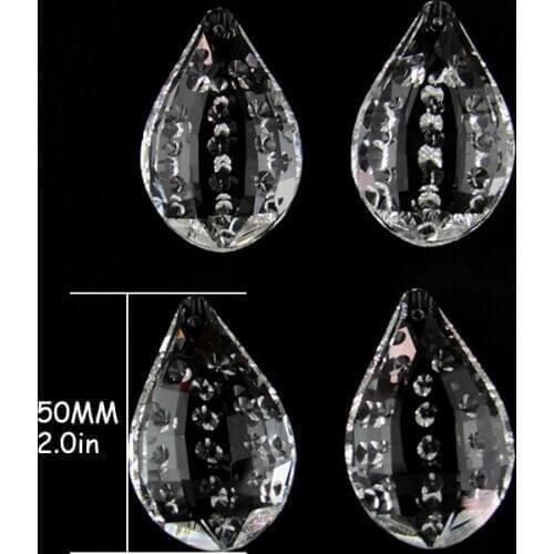 New 10pcs 50mm Clear Different Shape Suncatcher Prism Glass Lamp Pendant Chandeliers Drops for Chandelier Accessories Decoration
