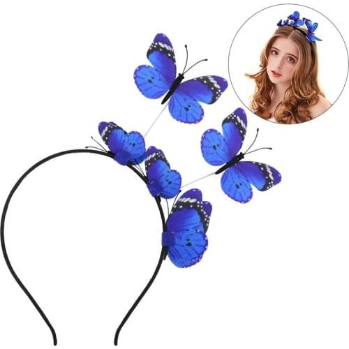Girls Hair Band Kids Butterfly Headband Children Party Women Hair Accessories Colorful Handmade Fairy Princess Hairbands