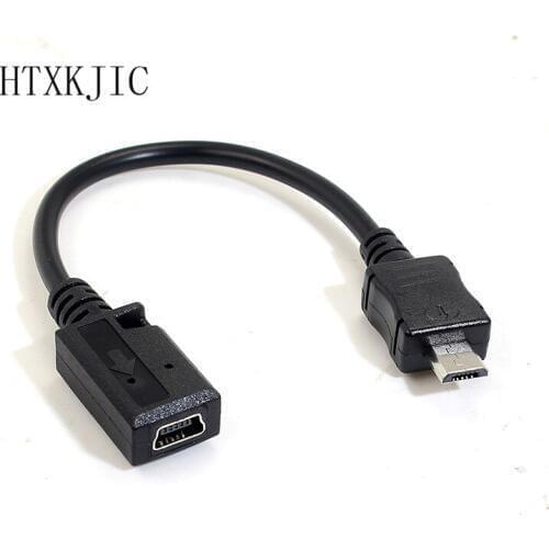 10cm Micro USB Male to Mini usb Female Converter Connector Transfer data Sync Charger Adapter for Tablets Phones Mini usb Cable