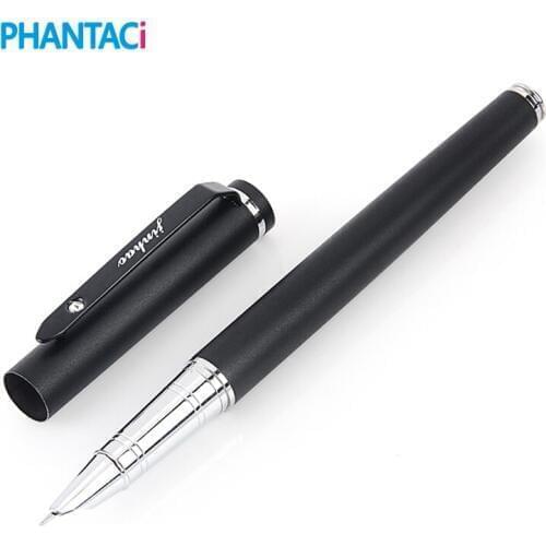 High Quality Finance Standard Type Iraurita Fountain Pen s Metal Matte Black Silver Business Pen Ink 0.38mm School Office Gifts