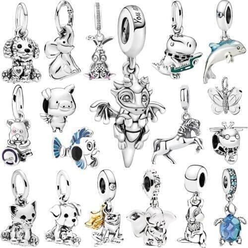 Fashion Animal s925 Sterling Silver Pendant European Charms Bead Fit Original Charms Bracelet Chain Girl Women Jewelry Making
