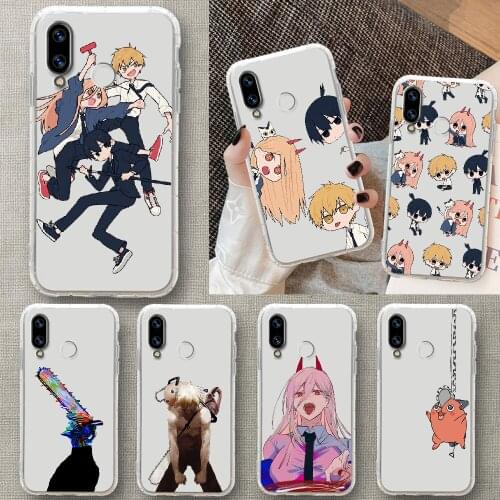 Anime Chainsaw Man Phone Case For Huawei Honor 6 7 8 9 10 10i 20 A C X Lite Pro Play transparent trend hoesjes silicone cover