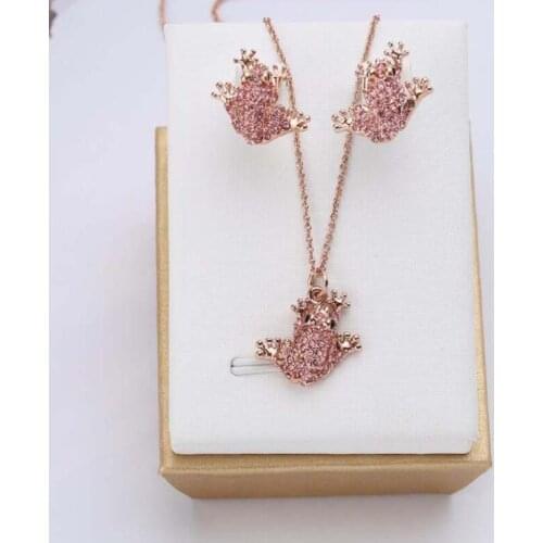 CSXjd Luxury High Quality necklace Cute little frog rose gold short necklace
