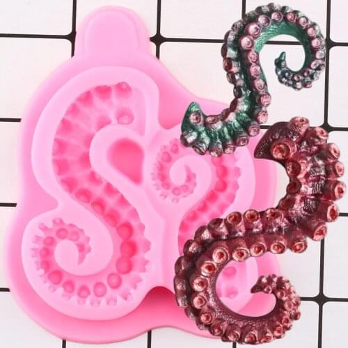 Sea Octopus Tentacles Silicone Mold Cake Border Fondant Molds Cake Decorating Tools Candy Clay Resin Chocolate Gumpaste Moulds