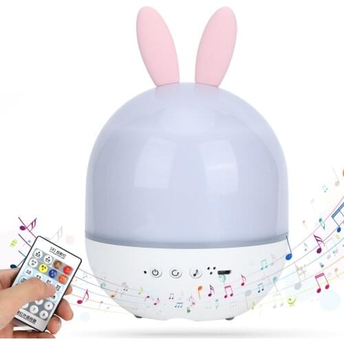 Cute USB Rechargeable Projection Lamp 360 Degree Rotating Remote Music Night Light for Bluetooth