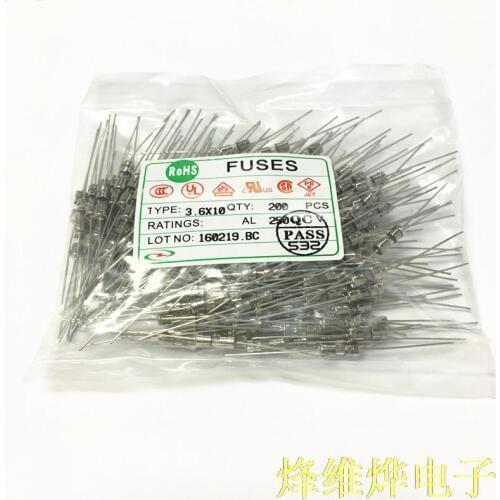 Glass fuse 3.6 * 10 T0.25A 250V slow blow fuse with a pin ( 400 / bag )