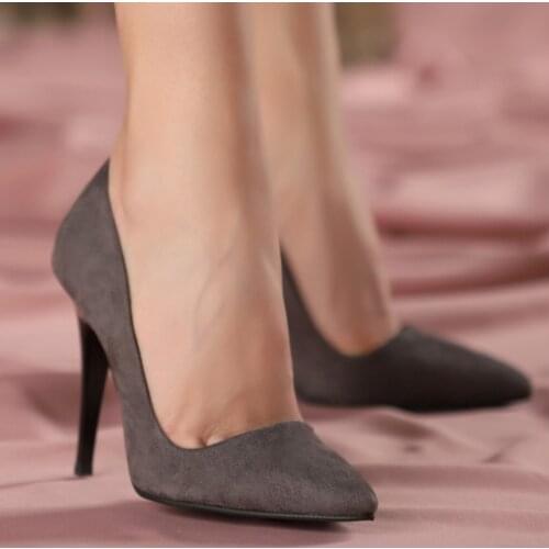 Tonar Reme Gray Suede Stiletto Women 'S Shoes Spring Summer Elegant Style Casual Cool Casual New Season Daily