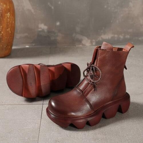 Women shoes 2021 cute shoes womens platform heels Genuine Leather Height Increasing Spring/Autumn