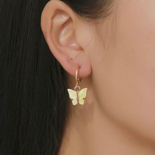 Street Shot Jewelry Fashion Hot Sale Earrings Acetate Butterfly Earrings Color Popular Earrings