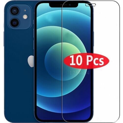 10Pcs Tempered Glass For iPhone 1112 Pro X XS MAX XR Screen Protector Protective Film For iPhone 6 6S 7 8Plus 5 5S SE 12 mini