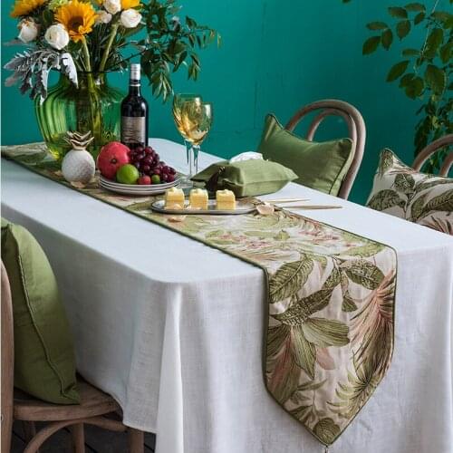 Retro Jacquard Table Runner American Idyllic Style Table Decoration Nordic Exquisite Diningtable Runner Fabric Craft