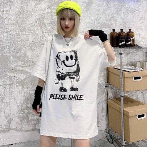 Summer Goth Female Tee Aesthetic Loose Women T-shirt Punk Dark Grunge Streetwear Ladies Gothic Top T-shirts Harajuku Clothes Y2k