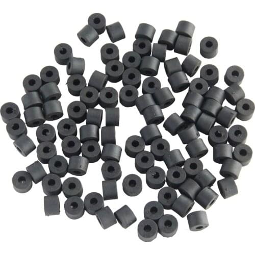 100pcs Holster Spacers Black Nylon Round Rubber Washer 9mm Thick O-Ring Flat Hose Gasket Fastener