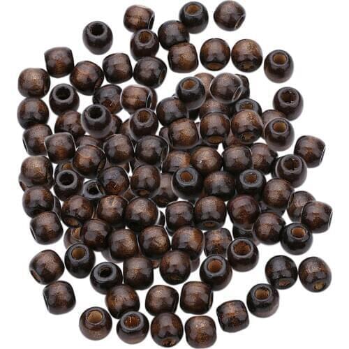 100x Vintage Wooden Barrel Large Hole Loose Beads Charms for Beading Macrame