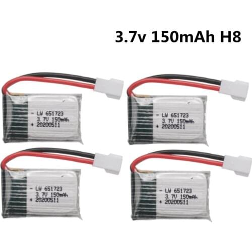 3.7v 150mah lipo Battery For JJrc H2 H8 H48 U207 RC Quadcopter Spare Parts 3.7v H8 Rechargeable Battery 1pcs to 10pcs