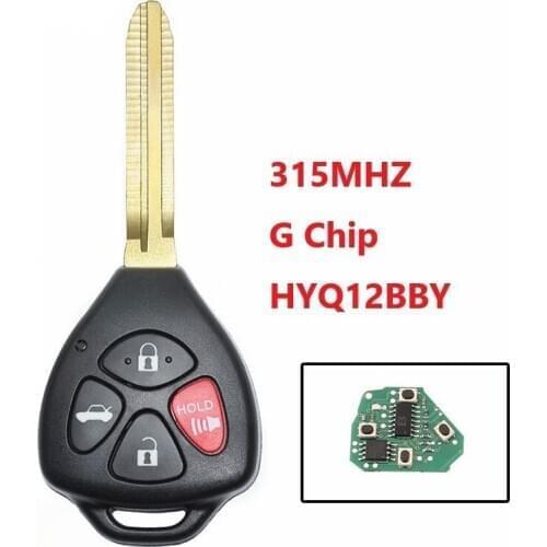 4 Buttons Remote Key For Toyota Camry Rav4 2006-2010 315Mhz For Toyota HYQ12BBY Original key G Chip