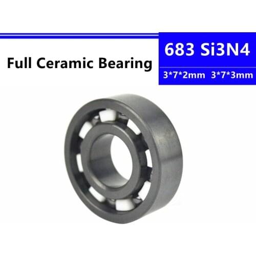 4pcs/10pcs Si3N4 683 3*7*2mm 3*7*3mm silicon nitride full Ceramic deep groove ball bearing 3x7x2mm 3x7x3mm