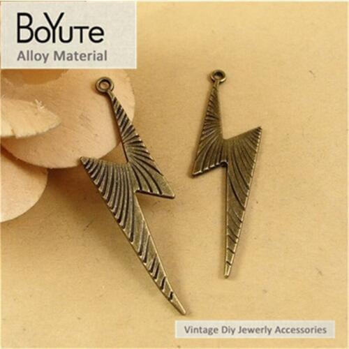 BoYuTe (40 Pieces/Lot) 50*14MM Wholesale Antique Bronze Plated Zinc Alloy Diy Lightning Pendants for Jewelry Findings