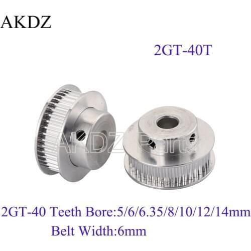3D Printer Parts GT2 Timing Pulley 40 Tooth Wheel Bore 5mm 8mm Aluminum Gear Teeth Width 6mm 2GT Accessories For Reprap