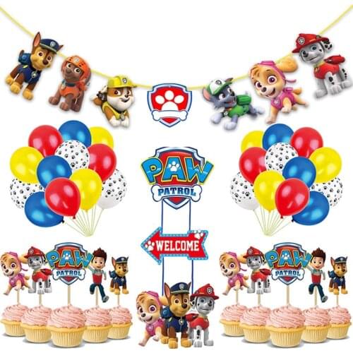 Paw Patrol Toys Birthday Balloons Action Figures Chase Skye Marshall Model Pat Patrouille Balloon Deco GiftsToys For Childen