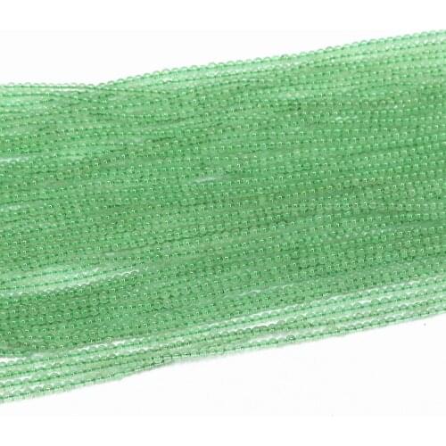 Hot sale natural green aventurine stone jades chalcedony 2mm 3mm round loose beads fashion diy Jewelry making B420