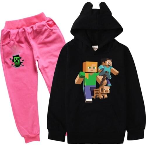 Robloxing Boys Suit 4-14 Years Old Spring and Autumn Childrens Sportswear Girl Suit Hoodie + Pants Casual Suit 2021 Clothing