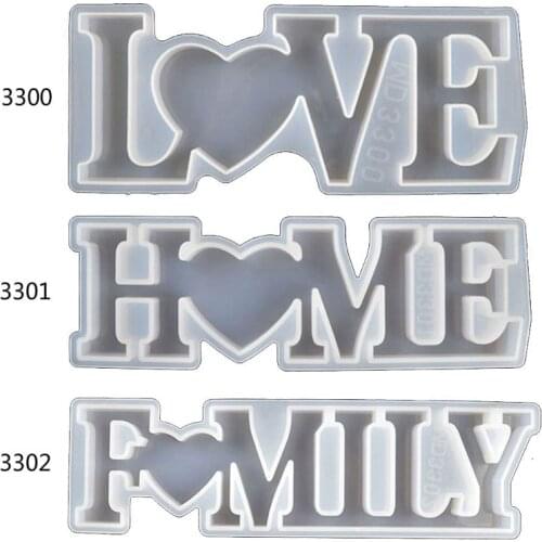 Love Home Family Silicone Mold Love Sign Word Mold Epoxy Resin Molds Art Crafts
