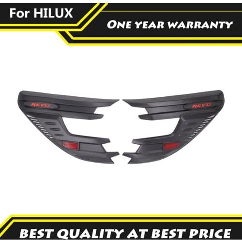 ABS Matte Black Headlight Decoration Lamp Hoods Head Light Cover For Toyota Hilux Revo Rocco 2015-2020 Pickup 4x4 Accessories