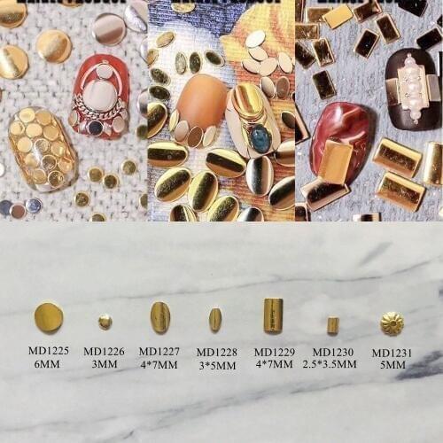 30pcs/bag 3D Metal Stud Round Rectangle Oval Flower Metal Stud md1225-1231