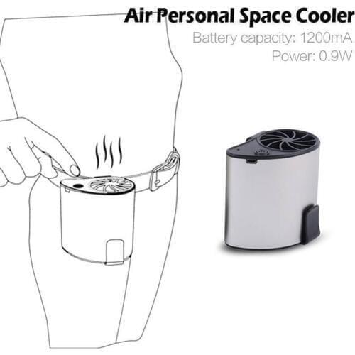 Mobile Mini Air Conditioning Three Generation Cooler USB Waist Fan Cooling Fans for Camping Traveler