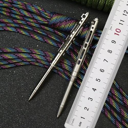 Titanium alloy multi-purpose outdoor mini window breaker anti-wolf self-defense tactical pen keychain EDC tool