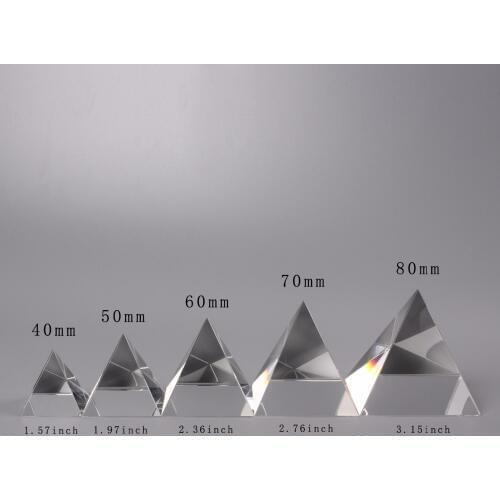 Fashion Energy Healing Small Feng Shui Egypt Egyptian Crystal Clear Pyramid Ornament Home Decor Living Room Decoration