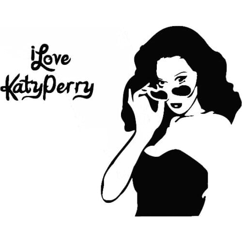 Fashion Sexy Cartoon Women Art Car Decals I love kety perry Car Window Decor Decal L038