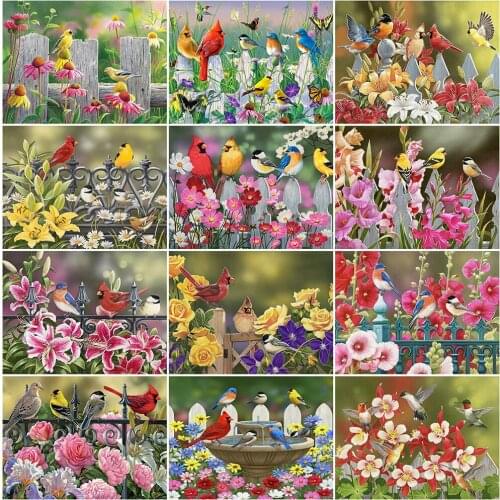 MomoArt 5D Diamond Painting Animal Needlework Diamond Embroidery Bird Cross Stitch Mosaic Flower Rhinestone New Arrival Wall Art
