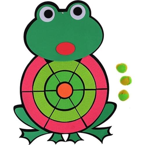 Cartoon Animal Frog Sticky Ball Target Dart Board Throwing Flying Game Toy Set