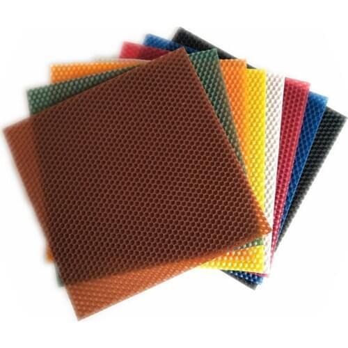 DIY Natural Beeswax Candle Rolling Kit 8pcs Beeswax Honeycomb Sheets with 8pcs Wick for Candle Making Supplies 20 x 20cm