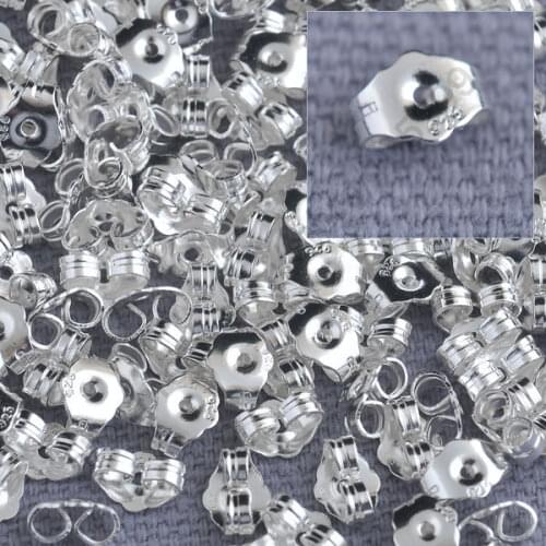Bulk 1000PCS Genuine Fine 925 Sterling Silver Jewelry Findings Back Stopper For Stud Pin Jewelry Settings 925 LOGO