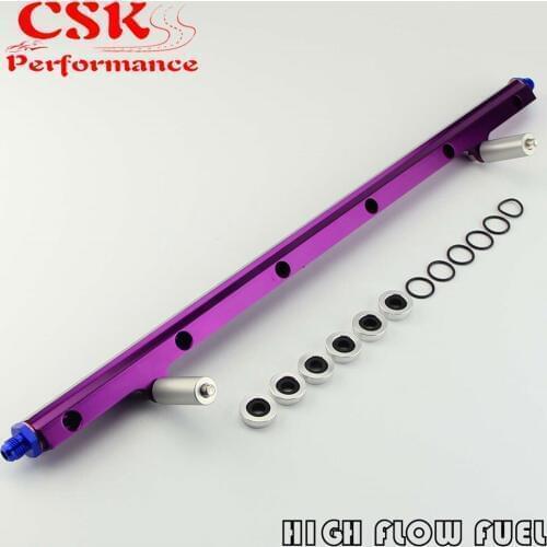 Upgrade Top Feed Fuel Injector Rail Fits For Nissan Skyline R32 R33 RB25DET GTS Black/Purple