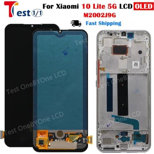 OLED For Xiaomi Mi 10 Lite 5G LCD Display Touch Screen Display Digitizer Assambly For Xiaomi mi10 lite M2002J9G LCD