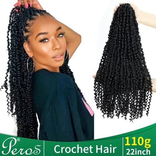 Synthetic Crochet Braids Hair For Passion Twist Pre-Looped Fluffy Ombre 22 Inches Pre-Twisted For Black Woman