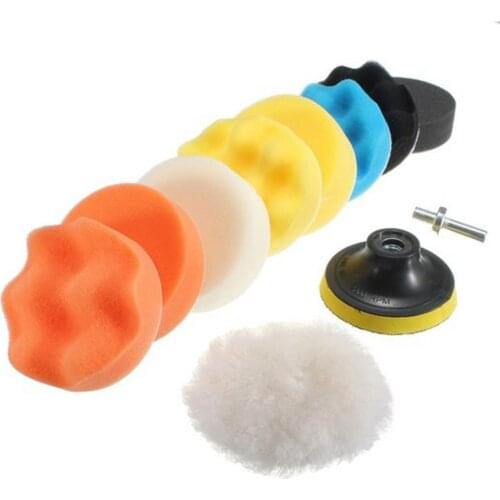 3 Inch/5 Inch Polishing Sponge Kit With Drill Adapter Wool Wax Pads Set Of 7 Polishing Pads For Car Polisher Hair Removal Polish